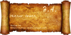 Hutter Anett névjegykártya