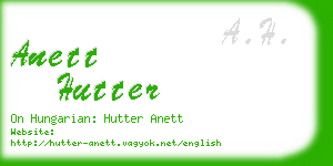 anett hutter business card